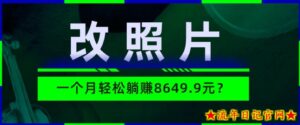 动动手指3分钟赚10元?改照片1个月轻松躺赚8469.96元?-流年日记