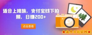适合上班族,支付宝线下拍照,日赚200+-流年日记
