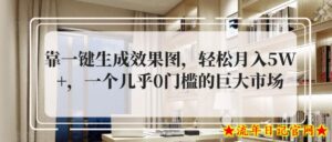 靠一键生成效果图，轻松月入5W+，一个几乎0门槛的巨大市场-流年日记