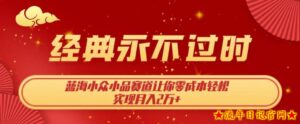 经典永不过时，蓝海小众小品赛道，让你零成本轻松实现月入2万+-流年日记