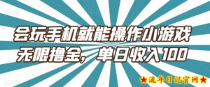 会玩手机就能操作小游戏无限撸金,单日收入100-流年日记