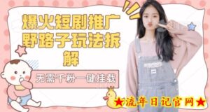 【独家拆解】爆火短剧野路子玩法无需千粉一键挂载链接-流年日记