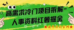 高需求冷门项目拆解-红薯人事资料掘金-流年日记