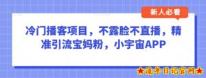 冷门播客项目，不露脸不直播，精准引流宝妈粉，小宇宙APP-流年日记