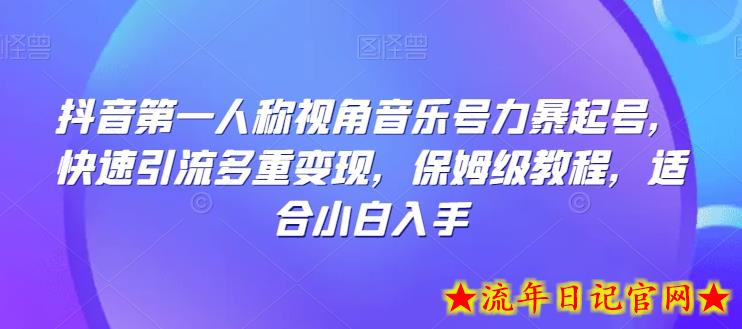 抖音第一人称视角音乐号力暴起号，快速引流多重变现，保姆级教程，适合小白入手-流年日记