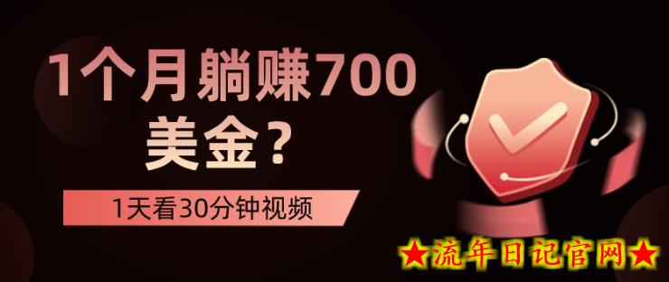 1天看30分钟视频，1个月躺赚700美金？-流年日记