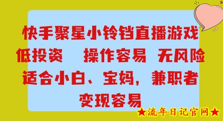 快手小铃铛游戏项目，低投入零风险，操作简单变现快-流年日记