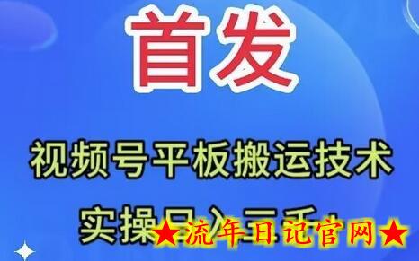 全网首发：视频号平板搬运技术，实操日入三千＋-流年日记