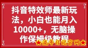 抖音特效师最新玩法，小白也能月入10000+，无脑操作保姆级教程-流年日记