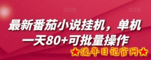 最新番茄小说挂机,单机一天80+可批量操作-流年日记
