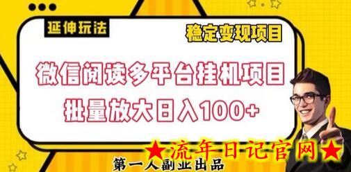 微信阅读多平台挂机项目批量放大日入100+-流年日记