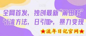 全网首发,独创最新“莆田鞋”引流方法,日引100+,暴力变现-流年日记