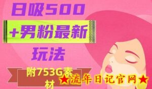 日吸500+男粉最新玩法,从作品制作到如何引流及后端变现,保姆级教程-流年日记