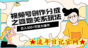 视频号创作分成之婆媳关系玩法【教程+素材渠道】-流年日记