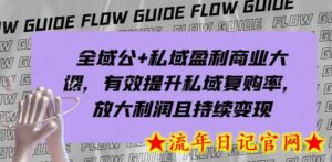 全域公+私域盈利商业大课，有效提升私域复购率，放大利润且持续变现-流年日记