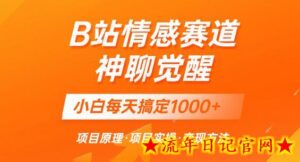 蓝海项目,B站情感赛道——教聊天技巧,小白都能一天搞定1000+-流年日记