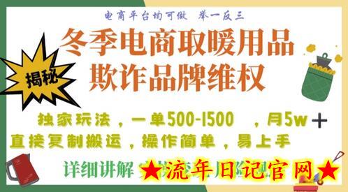 利用电商平台冬季销售取暖用品欺诈行为合理制裁店铺，单日入900+-流年日记