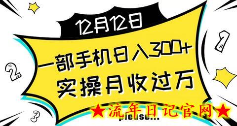 【全网变现首发】新手实操单号日入500+，渠道收益稳定，项目可批量放大-流年日记