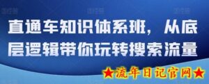 直通车知识体系班,从底层逻辑带你玩转搜索流量-流年日记