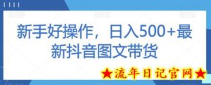 新手好操作,日入500+最新抖音图文带货-流年日记