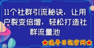 11个社群引流秘诀,让用户裂变倍增,轻松打造社群流量池-流年日记