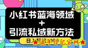 小红书蓝海虚拟+引流私域新方法,100%不限流,日入轻松1000+,小白无脑操作-流年日记