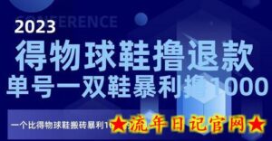 2023得物球鞋撸退款,单号一双鞋暴利撸1000,一个比得物球鞋搬砖暴利10倍的项目-流年日记