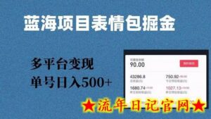 蓝海项目表情包爆款掘金,多平台变现,几分钟一个爆款表情包,单号日入500+-流年日记