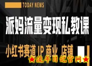 派妈流量变现私教课,小红书赛道IP 商业 店铺-流年日记