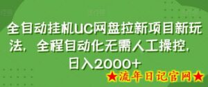 全自动挂机UC网盘拉新项目新玩法,全程自动化无需人工操控,日入2000+-流年日记