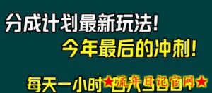 视频号分成计划最新玩法,日入500+,年末最后的冲刺-流年日记