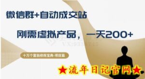 十万个富翁修炼宝典之8.微信群+自动成交站，刚需虚拟产品，一天200+-流年日记