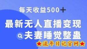 最新无人直播变现,夫妻睡觉整蛊,每天躺赚500+-流年日记
