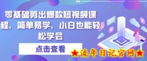 零基础剪出爆款短视频课程，简单易学，小白也能轻松学会-流年日记