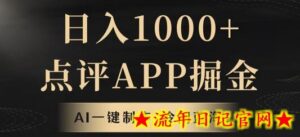靠AI一键制作,无脑搬运,日入1000+的点评APP掘金,超冷门蓝海赛道-流年日记