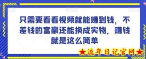谁做过这么简单的项目?只需要看看视频就能赚到钱,不差钱的富豪还能换成实物,赚钱就是这么简单!-流年日记