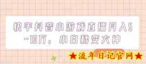 快手抖音小游戏直播月入5-10万,小白秒变大神-流年日记