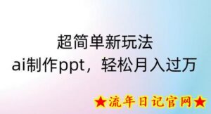 超简单新玩法，靠ai制作PPT，几分钟一个作品，小白也可以操作，月入过万-流年日记