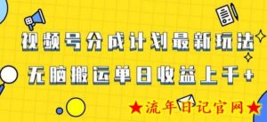 视频号最新爆火赛道玩法，只需无脑搬运，轻松过原创，单日收益上千-流年日记