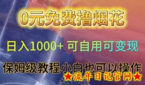 0元免费撸烟花日入1000+可自用可变现保姆级教程小白也可以操作-流年日记