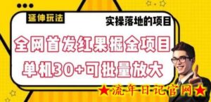 全网首发红果免费短剧掘金项目,单机30+可批量放大-流年日记