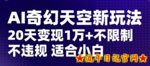 AI奇幻天空,20天变现五位数玩法,不限制不违规不封号玩法,适合小白操作-流年日记
