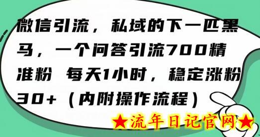 怎么搞精准创业粉？微信新赛道，每天一小时，利用Ai一个问答日引100精准粉-流年日记