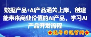 数据产品+AI产品通关上岸,创建能带来商业价值的AI产品,学习AI产品开发流程-流年日记