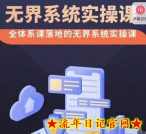 老衲·无界系统实操课,全体系落地无界改版后选择、出价、高投产做付费引流-流年日记