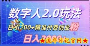 利用数字人软件，日引200+精准付费创业粉，日变现2000+-流年日记