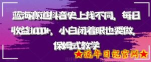 蓝海赛道抖音史上找不同,每日收益1000+,小白闭着眼也要做,保姆式教学-流年日记