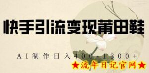 快手引流变现莆田鞋,AI制作日入400+-流年日记
