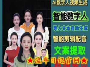 伍老师Ai数字人快速剪辑制作以及变现视频课-流年日记