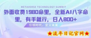 外面收费1980命里,全新AI八字命里,有手就行,日入800+-流年日记